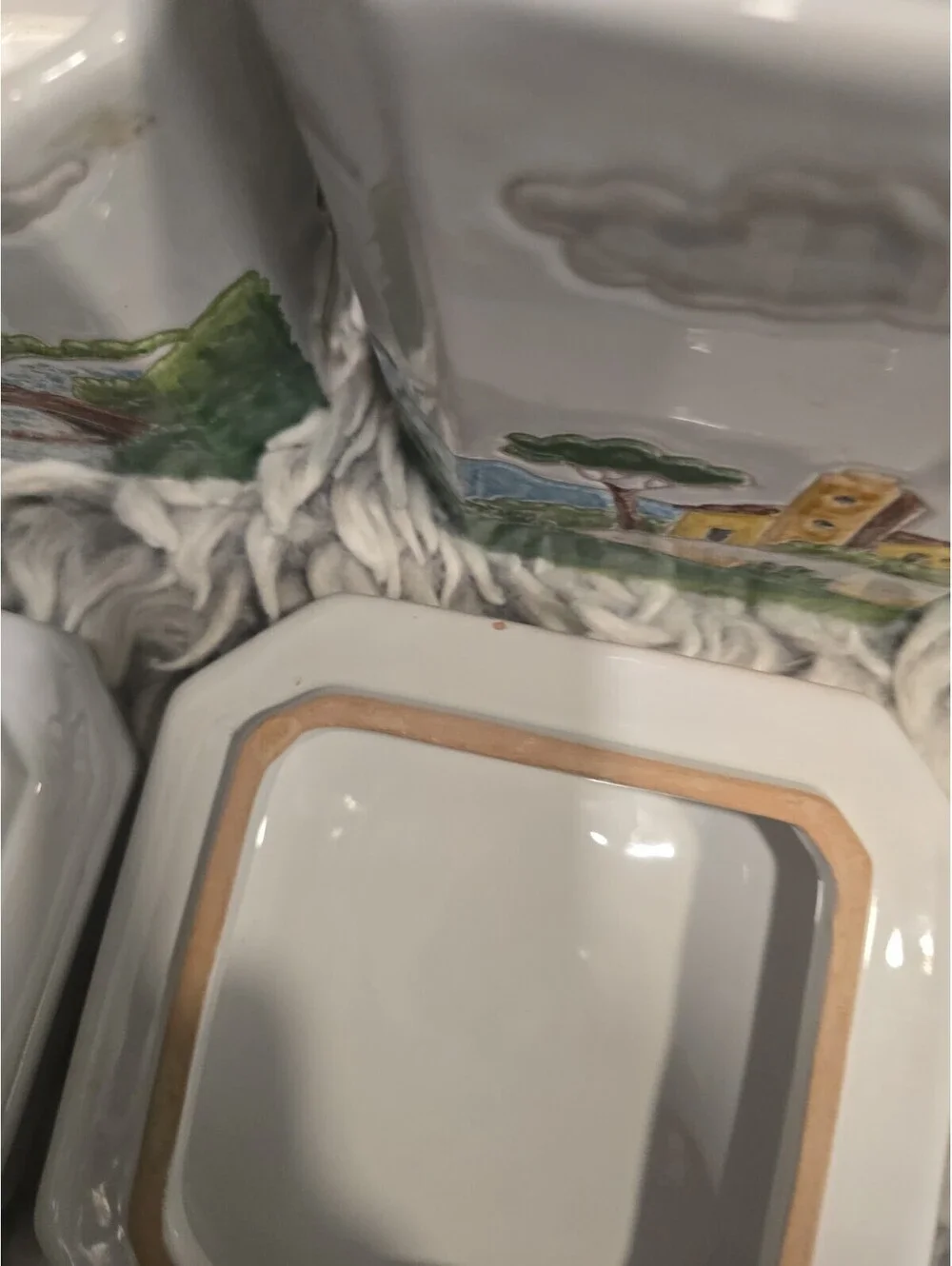 Italian Pottery Canister Set of 4 Hand Painted Tuscan